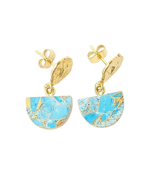 Harfi Blue Statement December Birthstone Earrings
