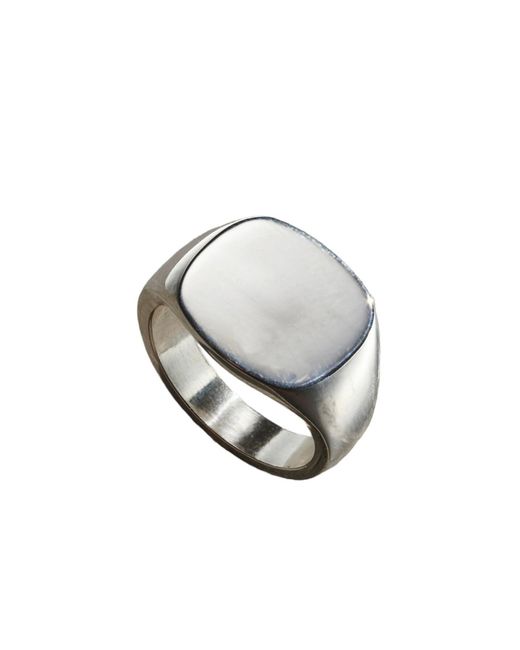 Posh Totty Designs Metallic Sterling Silver Mens Rounded Square Signet Ring for men