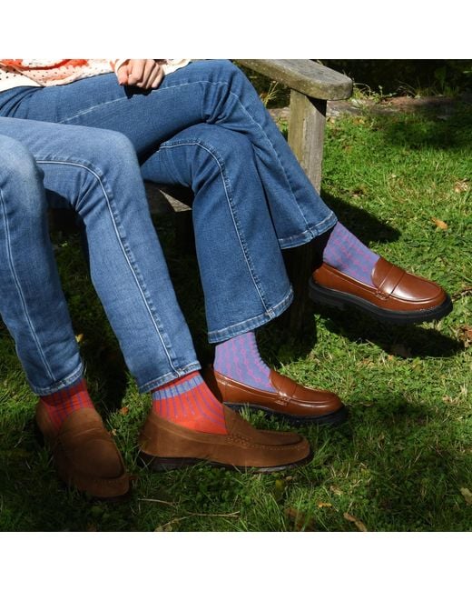 Peper Harow - Made in England Red Old School Socks – for men