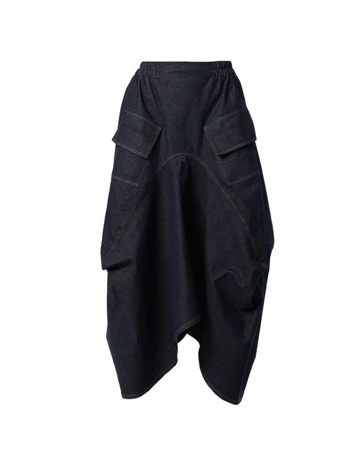 Metamorph Blue Denim Asymmetrical Skirt