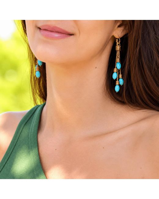 Ormiro Blue Dakini Tassel Earrings