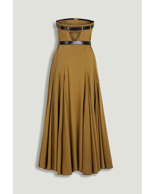 Nocturne Natural Strapless Double Belted Midi Dress
