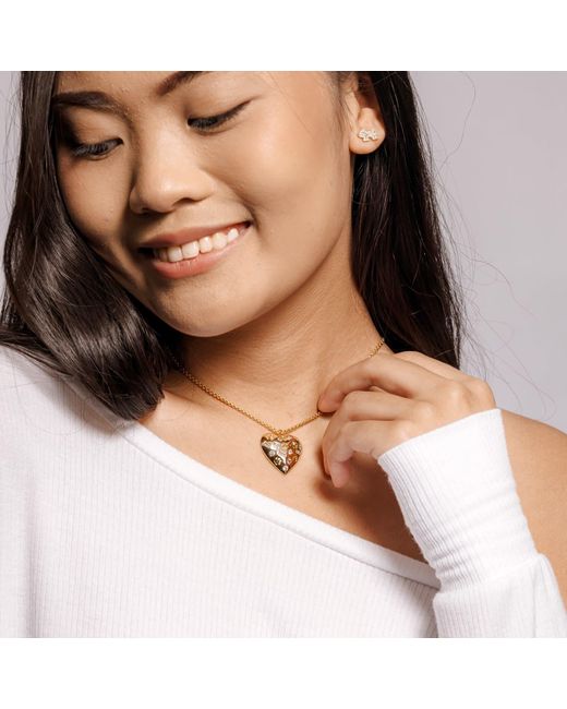 Cloud Haven Metallic Paw Prints On My Heart Necklace
