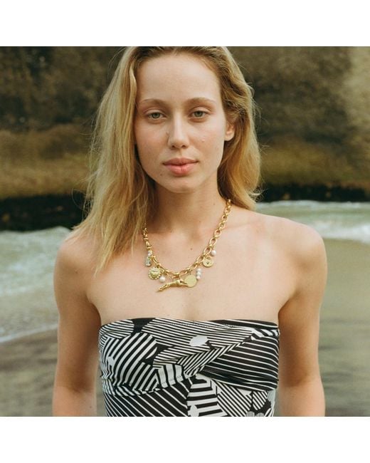 Sccollection Metallic Lola & Pearl Cheetah Charm Necklace