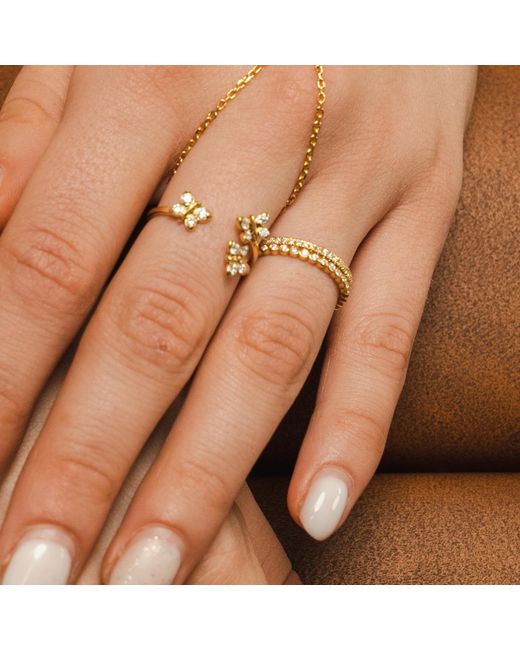 BLOOMTINE | Earth Angel HQ White Illuminess Sterling French Pavé Eternity Sparkle Stacking Ring