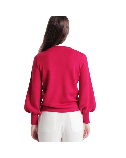 tirillm Red Alison Merino Wool Sweater With Puffed Sleeves