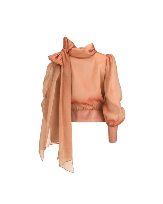 Lita Couture Pink Flawless Bow Blouse