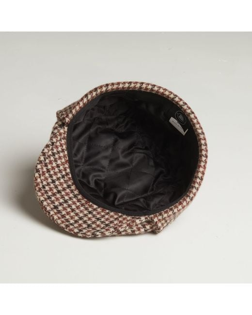 Dasmarca Hats Brown Logan Tweed Wool Checks Italian Cap With Earflaps Trapper for men