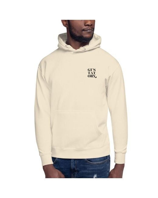 Anchor and Crew Natural Neutrals Bone Gustatory Edinburgh Coffee Scene Cotton Blend Embroidered Hoodie for men