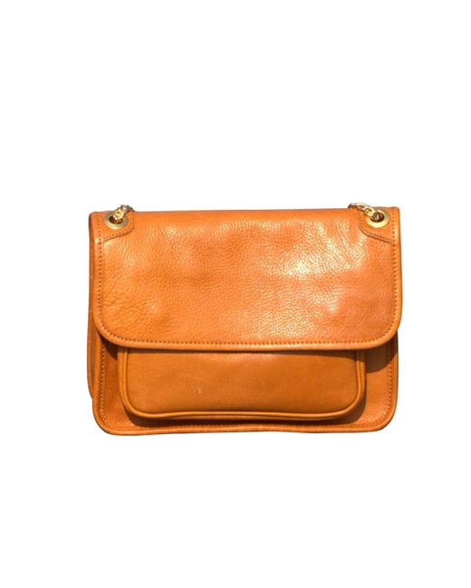 Rimini Orange Leather Shoulder Bag 'betrice'