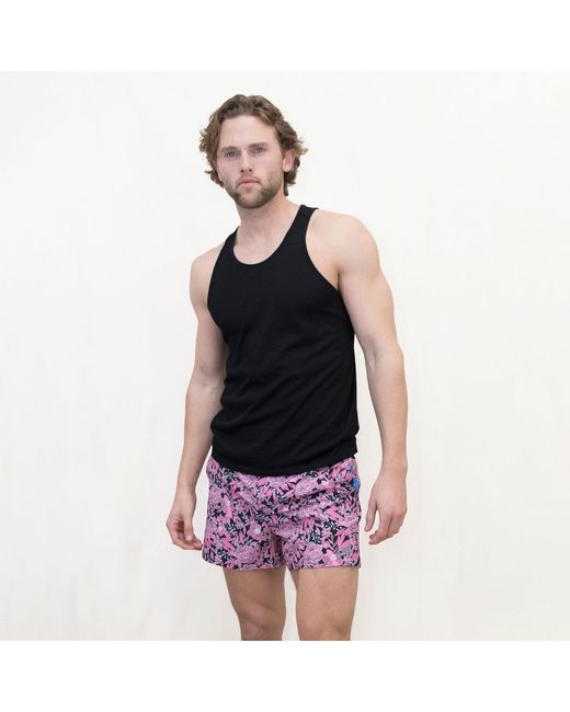 Lords of Harlech Red Quack Cutout Floral Swim Short for men