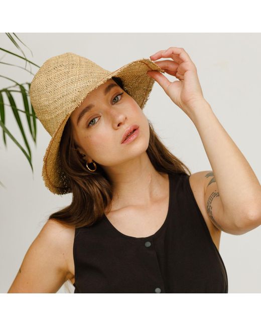 Justine Hats Natural Neutrals Straw Hand Crafted Summer Hat