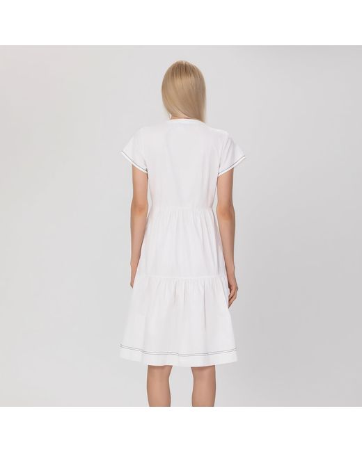 Smart and Joy White Fit-And-Fare Cotton Shirt-Dress
