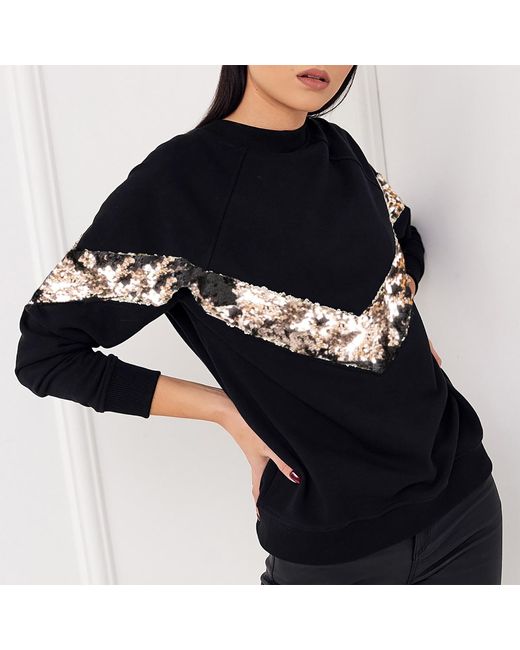 Otthie Black Elegant X-Mas Sweatshirt With Sequins