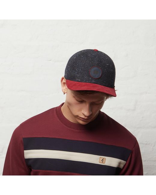 Dasmarca Hats Gray Johnny Burgundy Wool Baseball Cap for men