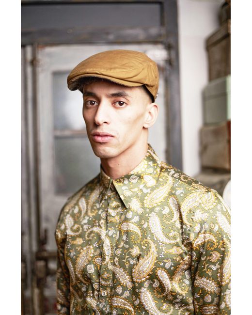 Dasmarca Hats Brown Josh Camel Italian Waterproof Newsboy Bakerboy Cap for men