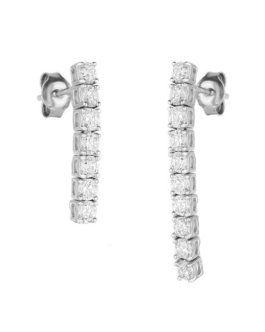 Spero London White Sterling Tennis Earring Long & Short