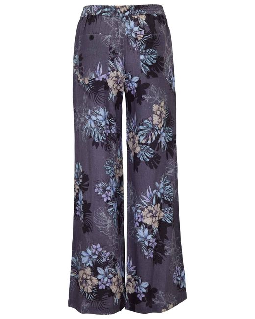 Lords of Harlech Blue Lillian Exotic Floral Wide-Leg Pant for men