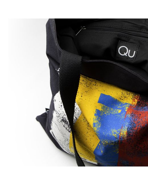 Qu Blue Colored Rollers Canvas Tote Bag
