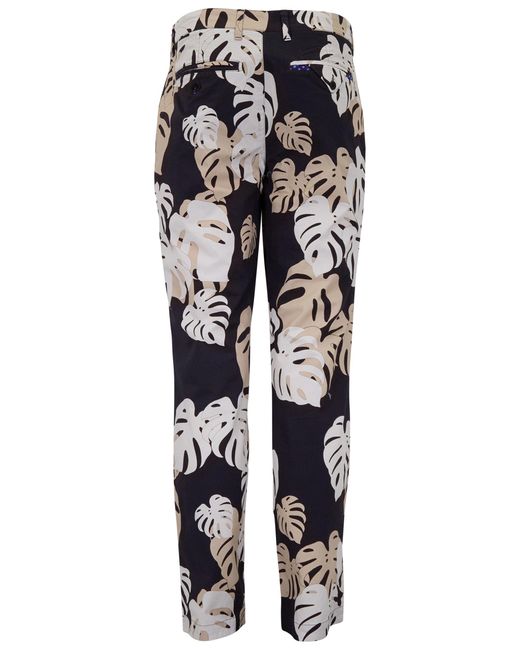 Lords of Harlech Black Charles Monstera Floral Smoke Tailored Pant for men