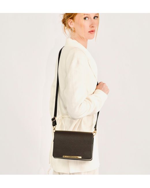 Apatchy London Black The Newbury Chocolate Leather Crossbody Bag