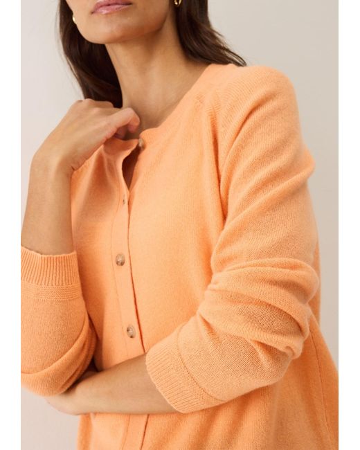 Loop Cashmere Orange Featherweight Cardigan