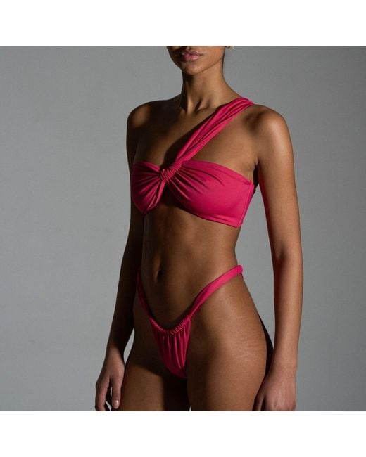 Veroni Swim Purple Ruby Crush Wide Strap Brazilian Bikini Bottom