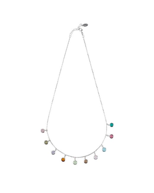 Latelita London Metallic Florence Multi Coloured Gemstone Necklace