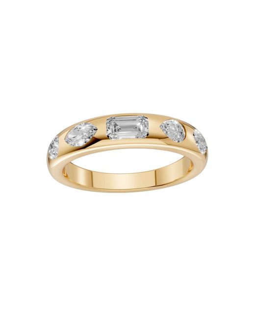 Aya Fine Jewelry Metallic Mixed Shape Lab Diamond Geometric Flush Set Ring