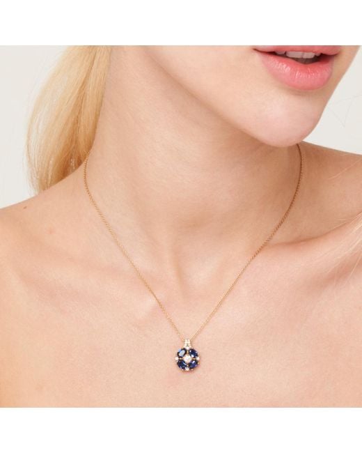 Juvetti Blue Pristi Necklace With Diamond & Sapphire
