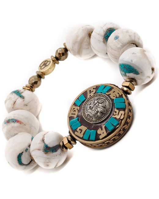 Ebru Jewelry Metallic Tibetan Mantra Bracelet