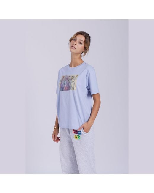 Boutique Kaotique Blue Hidden Ghosts Serene Organic Cotton T-Shirt