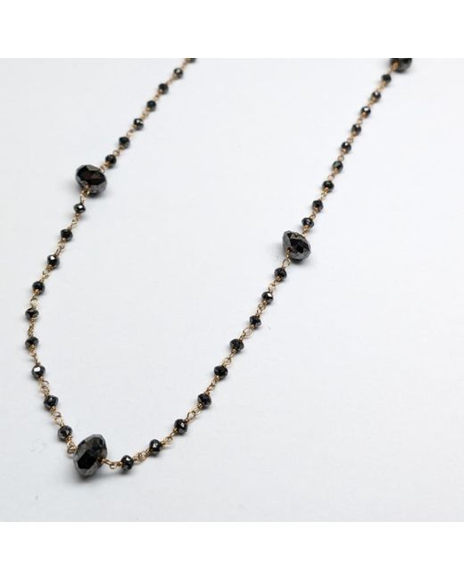 Rahul's Jewels Metallic 18" Genuine Diamond Rosary Necklace