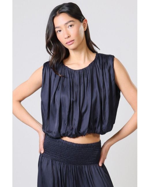 Traffic People Blue Any Moment Now Falls Sleeveless Top