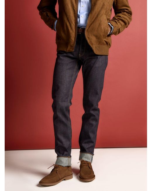 Din & Deen Blue Slim Fit Selvedge Denim Jeans Katana Collection for men