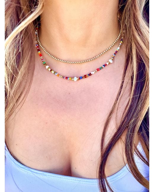 Olivia Le Metallic Jetsetter Beaded Necklace