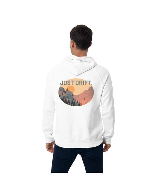 Anchor and Crew White Just Drift. Seeker Organic Cotton Raglan Hoodie