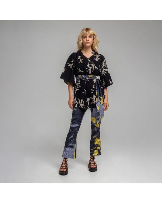 ARTISTA Blue Diana Printed Hendrix Pants
