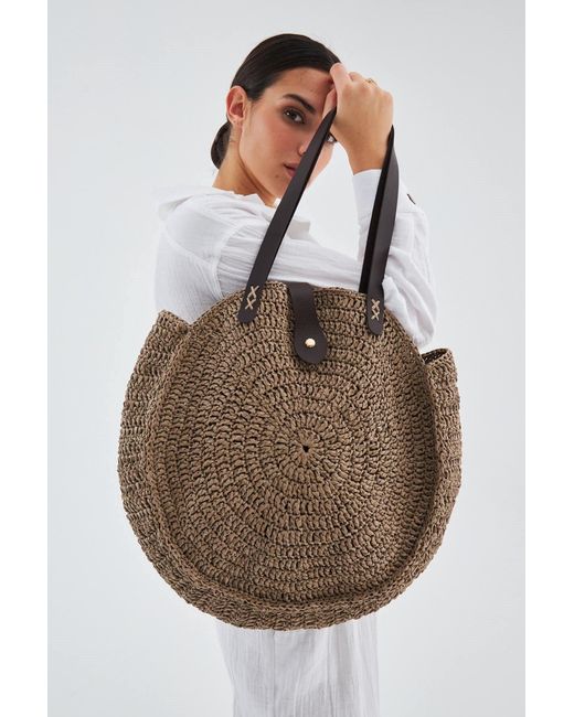 Peraluna Brown Kai Bag Hand Knitted Shoulder Bag