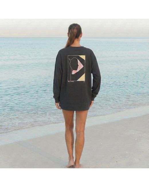 Sea_Washed Blue Organic Cotton Long Sleeve Top