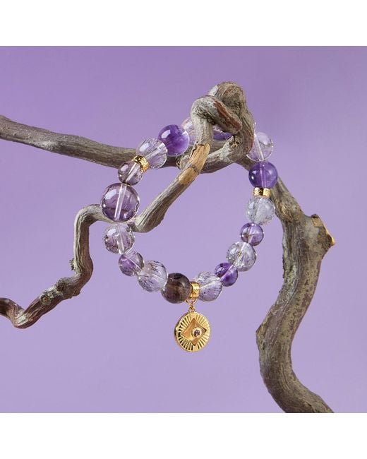 Aurozia Metallic Five Elements Super Seven Crystal Beadeds Bracelet Earth