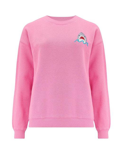 Sugarhill Pink Noah Sweatshirt, Shark Embroidery