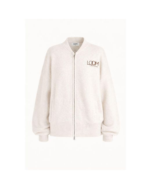 Loom Archives White Neutrals Loom Zip Through Knit