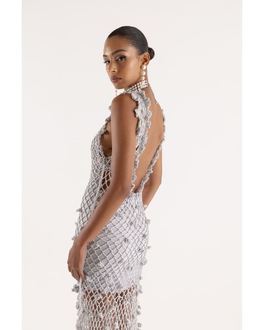 Andreeva Gray Sofia Handmade Crochet Dress