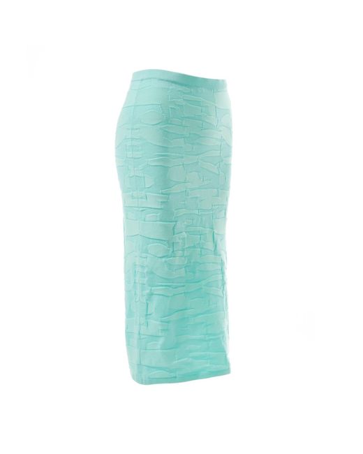 Fully Fashioning Green Vicky Geometric Jacquard Knit Skirt