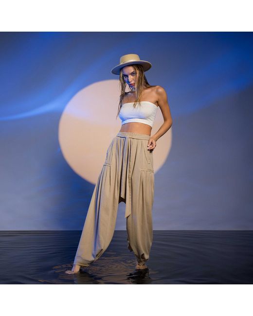 Zhenabia Natural Neutrals Boho Harem Pants