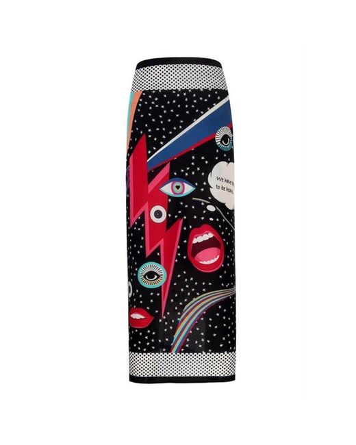 LOVEIST STORE Black Stella Graphic Print Sarong Pareo