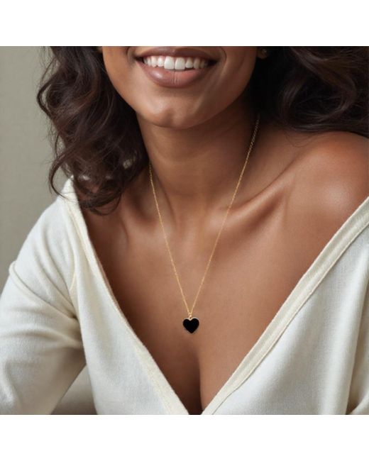 Rejected Hearts Club Metallic Single Hearted Girl Filled Necklace With Magnetic Clasp