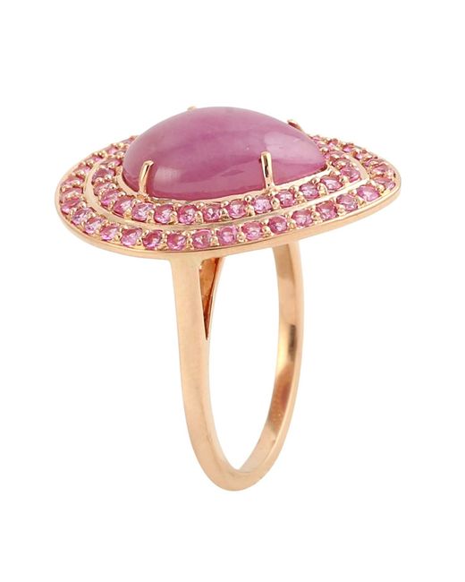 Artisan Pink Sapphire Halo Ring