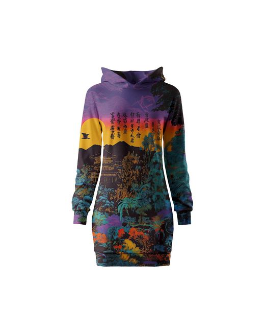Aloha From Deer Blue Sunset Fall Oversize Hoodie Dress